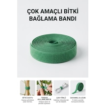 100 Metre 1 Cm Yeşil Renk Bahçe Bitki Fide Bağlama Bandı Cırt Bant