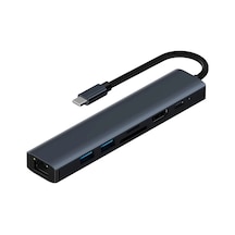 Ally Byl-2303 7 In 1 Type-c To Usb + Type-c + Ethernet + Kart Okuyucu + Hdmı Dönüştürücü Çoğaltıcı H- 5775