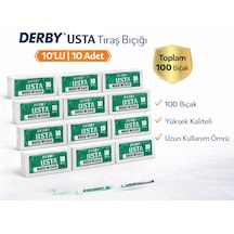Derby Usta Çift Taraflı Jilet Tam Berber Jileti 10lu 10 Paket