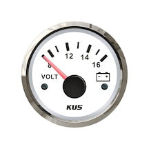 KUS Voltmetre Göstergesi Beyaz 12V 52 MM