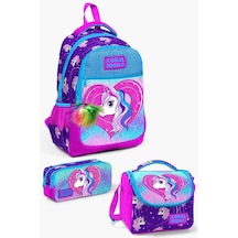 Coral High Kids Mor Pembe Unicorn Desenli 3 Lü Okul Çanta Seti Set0123492 Çok Renkli