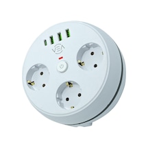 Vea Ve-26583 3'lü 1.5 Metre Kablolu 3 Usb / Type-c Girişli Akım Korumalı Grup Priz 1.2 M Vea Ve-26583 3'lü 1.5 Metre Kablolu 3 Usb / Type-c Girişli Akım Korumalı Grup Priz 1.2 M