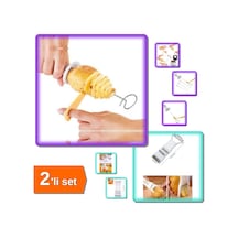 Spiral Patates Dilimleyici Çubukta Patates Cips Yapma + 5 Fonksiyonlu Rende Soyacak - 2li Set K8p2h4 Diğer