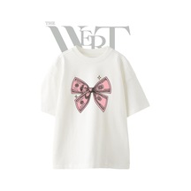 Thewert Dolar Fiyonk Tasarım Baskılı Ünisex Beyaz Oversize T-shirt