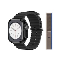 GS8 Watch 8 Ultra Akıllı Saat Siyah Watch 2.02 Inc Gri Dokuma Kordon Hediye (İthalatçı Garantili)