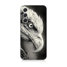 Samsung Galaxy A34 Uyumlu Silikon Kılıf Siyah Beyaz Kara Kartal Başı