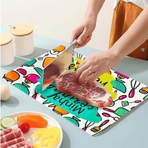 Ayrex Desenli Cam Kesim Panosu, Kaydırmaz Silikonlu Taban, Mutfak İçin, 35x25 Cm Minha Cozinha Diğer