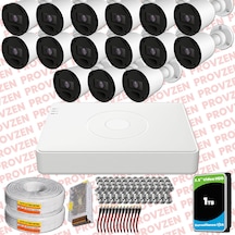 Provzen Rv Hikvision 15 Kameralı Full Hd 20mt Gece Görüşlü Güvenlik Kamerası Olay Anında Bildirim