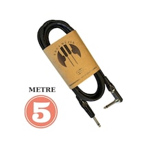Gitar Jack Kablosu 5m Düz-L Elektro Akustik Bas Bağlama Keman Kemençe Amfi&mixer Uyumlu Jak Jack Kablosu