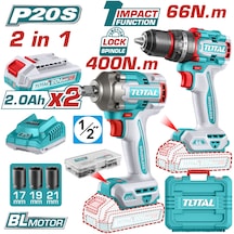Total TCKLI20275E Darbeli Matkap + Somun Sökme Makinesi Set