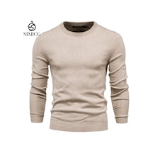 Yeni Sonbahar Ve Kış Günlük Düz Renk Kazak Erkek Süveteri Haki