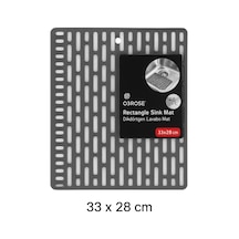 Dikdörtgen Lavabo Matı 33x28 Cm Kaymaz Esnek Koruyucu Mat Plastik Siyah Diğer