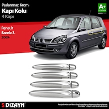 S-dizayn Renault Scenic 3 Krom Kapı Kolu 4 Prç 2010-2013