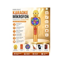 Ws-1816 Bluetooth Speaker Karaoke Mikrofonlu Kablosuz Hoparlör Hafıza Kartı Ve Usb Girişli Şarjlı Rgb Led Işıklı Müzikçalar