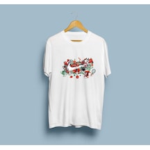 Oversize Spor Temalı Tasarım Unisex T-shirt Beyaz