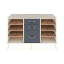Kronos Konsol 6 Raflı 3 Çekmeceli 132x59x83 Aytaşı-çam/antrasit Çam/antrasit