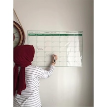 Tutunabilir Kağıt Aylık Planlayıcı Takvim Akıllı Tahta Yazı Tahtası + Kalem Duvara Cama Tahtaya Uygulanır Beyaz