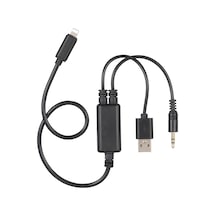 Xiyyadms Bmw 2004-2013 Usb/aux Medya Bağlantı Kablosu - İphone 6/7/8/x/xr/xs Max, İpod Nano 7/touch 5 İçin Yerine Geçici Plastik Siyah Kabel