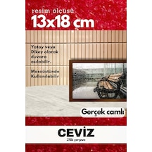 Gerçek Camlı 21lik Düz 13 X 18 Kahverengi Fotoğraf Resim Çerçevesi Ayaklı Arkalık Veya Duvara Asma