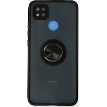 Xiaomi Redmi 9c Uyumlu Kılıf Montreal Yüzüklü Silikon Kapak - Siyah