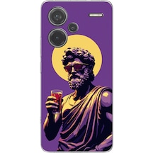 Redmi Note 13 Pro Plus Uyumlu Olimpos'tan Bir Yudum Mutluluk Baskılı Silikon Kılıf Renkli