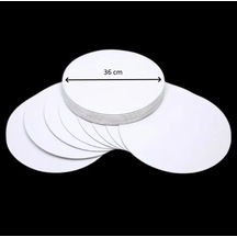 Turta Mendili / Pasta Altlığı Beyaz Yuvarlak 36 Cm 10 Adet Gümüş