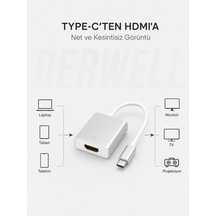 Type-c To Hdmı Dönüştürücü Adaptör Kablosu Telefon Tablet Bilgisayar Uyumlu Görüntü Aktarıcı Kolay Bağlantı Ve Yüksek Sağlayan Taşınabilir Şık Alüminyum Gövde 4k Ultra Hd Çevirici