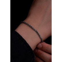 Erkek Gümüş Bileklik - 3mm Arnavut Zinciri Gümüş Bileklik