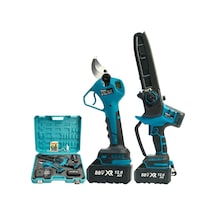 Prohummer Ph294 Profesyonel 2li Bahçe Set Akülü Dijital Göstergeli 50mm Dal Budama Makası Ve 20cm Dal Budama Testeresi 88vmax