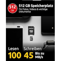 Professional Microsdhc 512 Gb Class 10 Uhs-ı, U3, V30 Hafıza Kartı, Sd Adaptör Dahil, 4k Kayıtlar İçin, Gopro, Inst