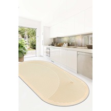 West Home Makinede Yıkanabilir Kaymaz Taban Leke Tutmaz Bej Oval Mutfak Halısı Salon Halısı Ve Yolluk Wh 581 Beige Oval