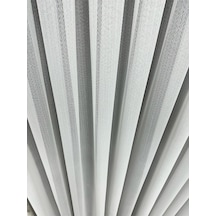 Balık Sırtı Desenli Ütü İstemeyen Etek Kurşunlu Tül Perde 1/3 Sık Pile Kırık Beyaz