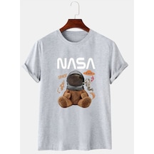Flood Of Style Unisex Gri Ayıcık Nasa Tshirt