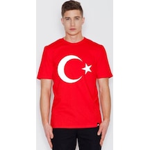 Kırmızı Ayyıldız Tişört Yetişkin Boy S,M,L,Xl Likra Penye