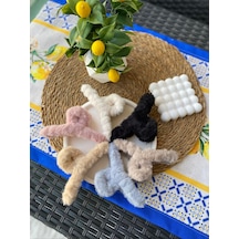 6'lı Set Yumuşak Tüylü Peluş Mandal Toka Çok  Renkli