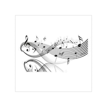 Müzik Notası Folyo Sticker Derstv439 40cm Uzunluk Siyah