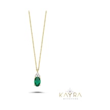 Kayra Mücevher Peridot Altın Kolye Akm82
