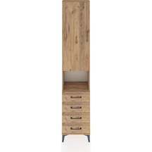 Arges Dolap 4 Raflı 4 Çekmeceli Tek Kapaklı 44x30x221 Çam-çam Atlas Çam