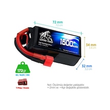 Leopard Power 1500 mAh 14.8V 4S 25C Lityum Polimer Lipo Batarya Pil T Plug