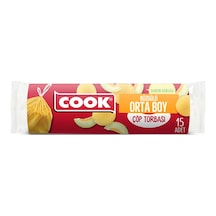 3 Adet Cook Çöp Torbası Eko Büzgülü Orta Kavun Kokulu 15'li