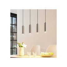 100cm Masa Üstü Ampullü Led Avize Günışığı Ampullü Inox Gövde Siyah
