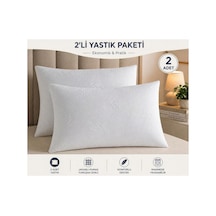 Sıvı Geçirmez Yastık Alezi 2'li Paket Fermuarlı Yastık Koruyucu 50x70 Beyaz