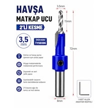 Havşa Matkap Ucu 2'li Kesme 3,5 Mm Ürün Kodu :tys9396