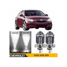 Chevrolet Cruze 2008-2016 Uyumlu Mercekli Far Ampulü Led Xenon Beyaz Renk Far Şimşek Etkili Csp Led Lamba Uzun Kısa 2 Adet Takım