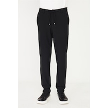 Siyah Günlük Şık Bağcıklı Jogger Pantolon Siyah