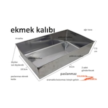 2 Adet Ekmek Tavası 19x31 Paslanmaz Krom Fırın Tava Trabzon Ekmek