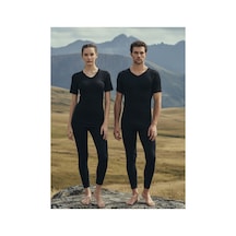 Blackspade Unisex Termal Tişört V Yaka, Isı Tutucu Kışlık İç Giyim 1263 Siyah