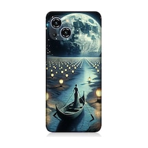 Reeder S23 Pro Max Uyumlu Ay Işığında Sandal Yolculuk Desenli Silikon Kılıf Çok Renkli