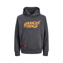 Jack & Jones Jorstranger Things Erkek Sweatshirt Kapşonlu Relaxed Fit 12291655 Asphalt
