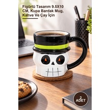 2 Adet Centilmen İskelet 3d Kabartmalı Kupa Figürlü Tasarım 9.5x10 Cm, Kupa Bardak Mug, Kahve Ve Çay İçin